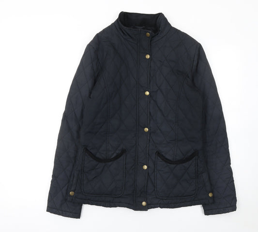 Jack Murphy Womens Black Quilted Jacket Size 10 Regular Padded Coat