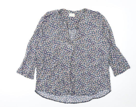 Vila Women’s Multicoloured Floral V-Neck Tunic Blouse Size L
