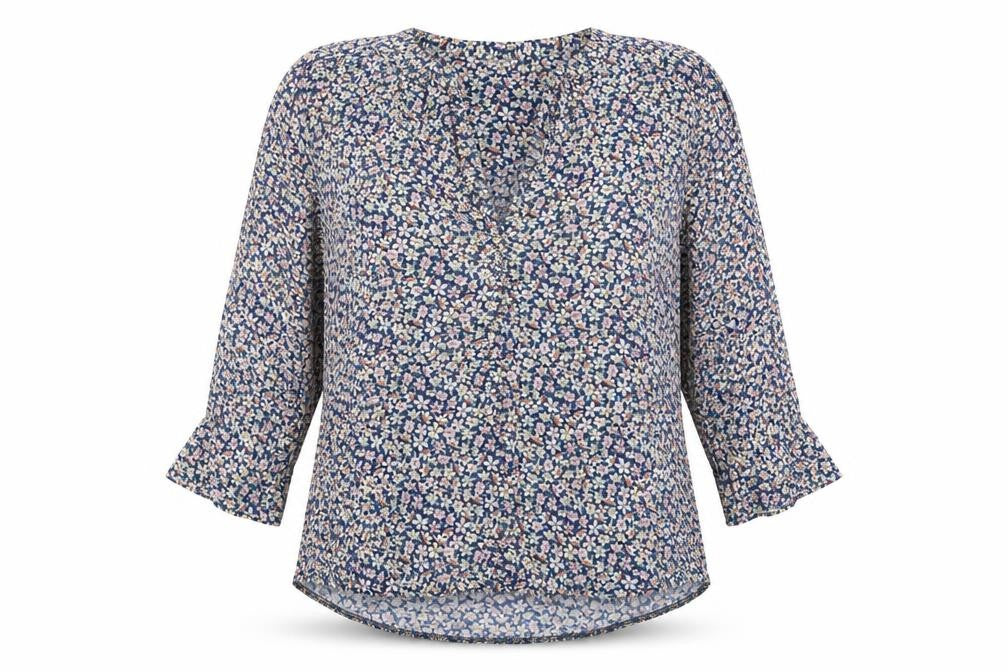 Vila Women’s Multicoloured Floral V-Neck Tunic Blouse Size L