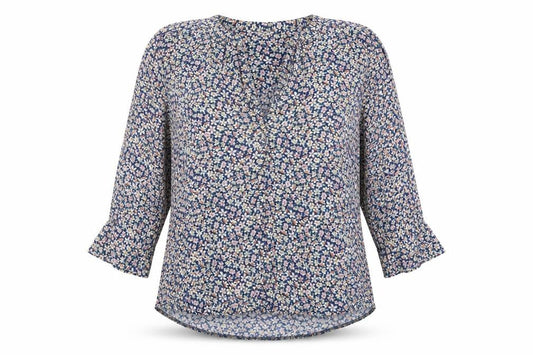 VILA Women’s Multicoloured Floral V-Neck Tunic Blouse Size L