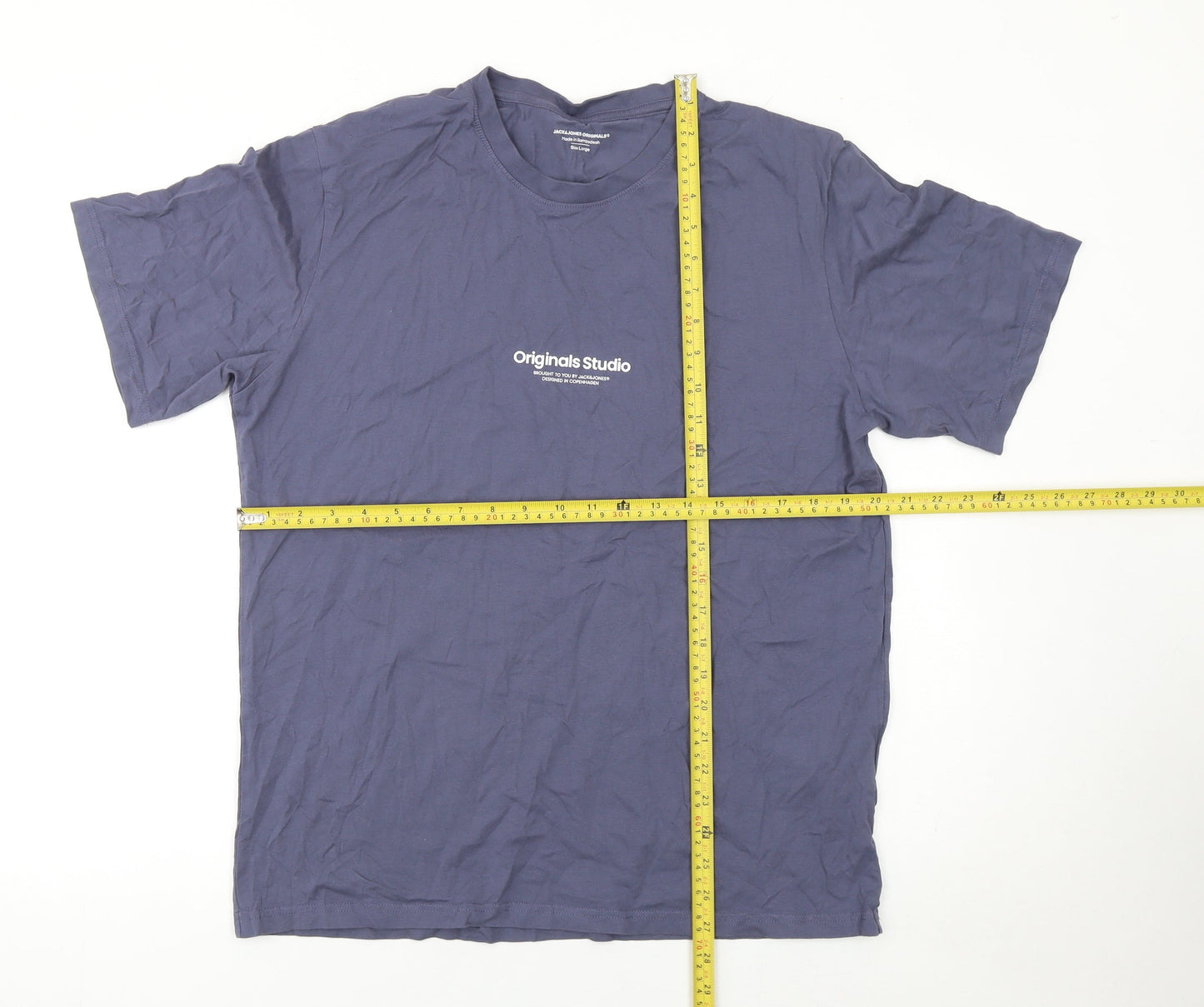 Jack & Jones Men's Blue Originals Studio Cotton T-Shirt Size L