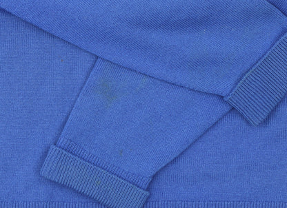 Glenbrae Mens Blue Wool V-Neck Golf Jumper Size L