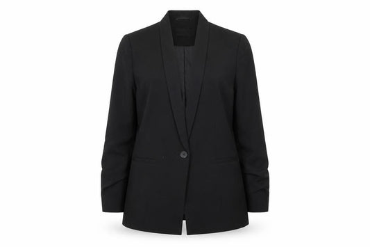 ASOS Design Womens Black Longline Single-Breasted Suit Blazer UK 16