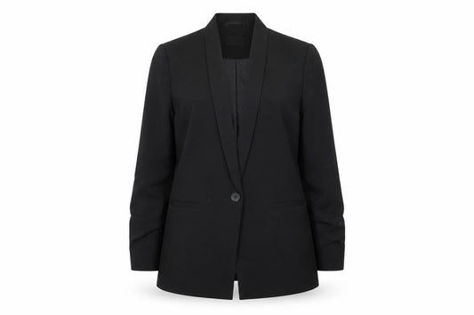 ASOS Design Womens Black Longline Single-Breasted Suit Blazer UK 16