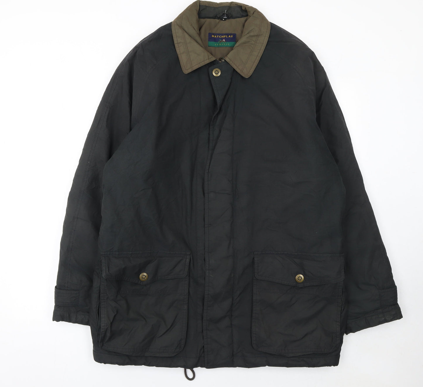 Matchplay Men's Black Parka Jacket Size S Lined Windproof Classic