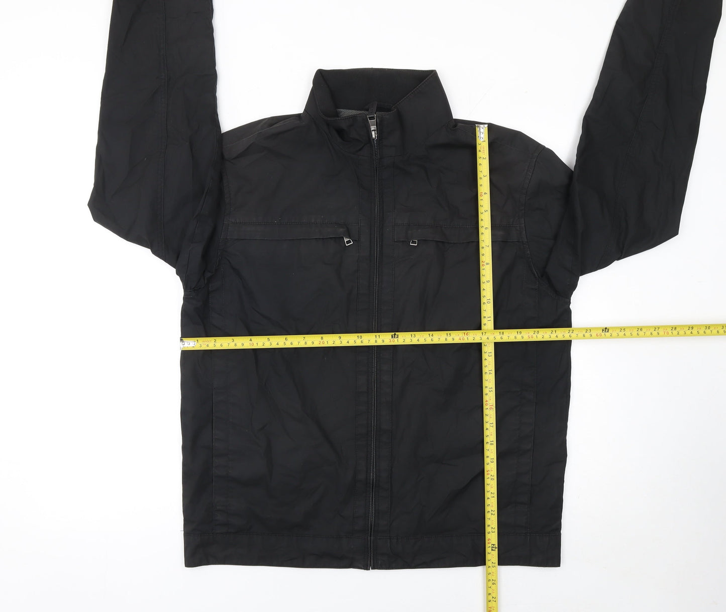 Marks and Spencer Men's Black Medium Cotton Zip Jacket