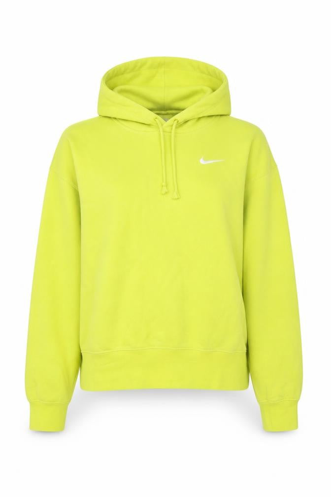 Nike Womens XS Yellow Hoodie Pullover Cotton Fleece Casual