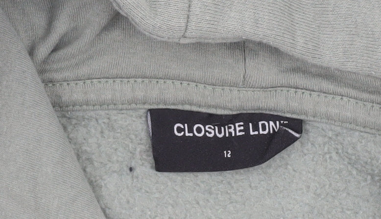 Closure London Women's Green Hoodie Size 12 Pullover Graphic Print