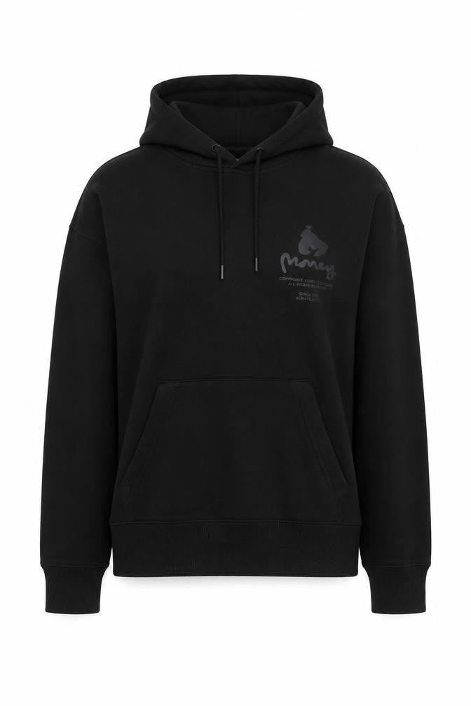 Money Women Black Size 12 Pullover Hoodie 70% Cotton Blend Logo Print