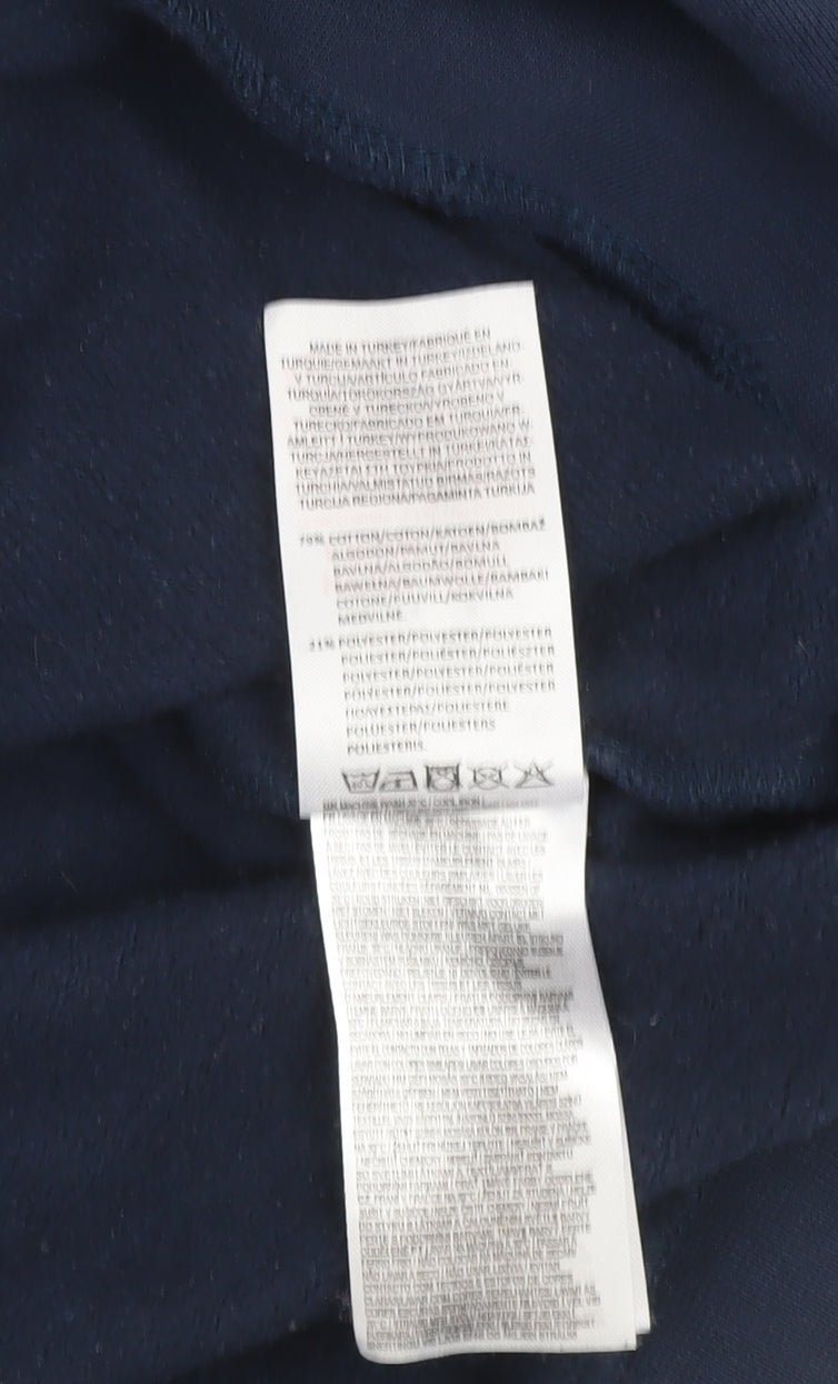 Slazenger Womens Navy Blue Pullover Hoodie UK 8 Cotton Blend Tennis Print