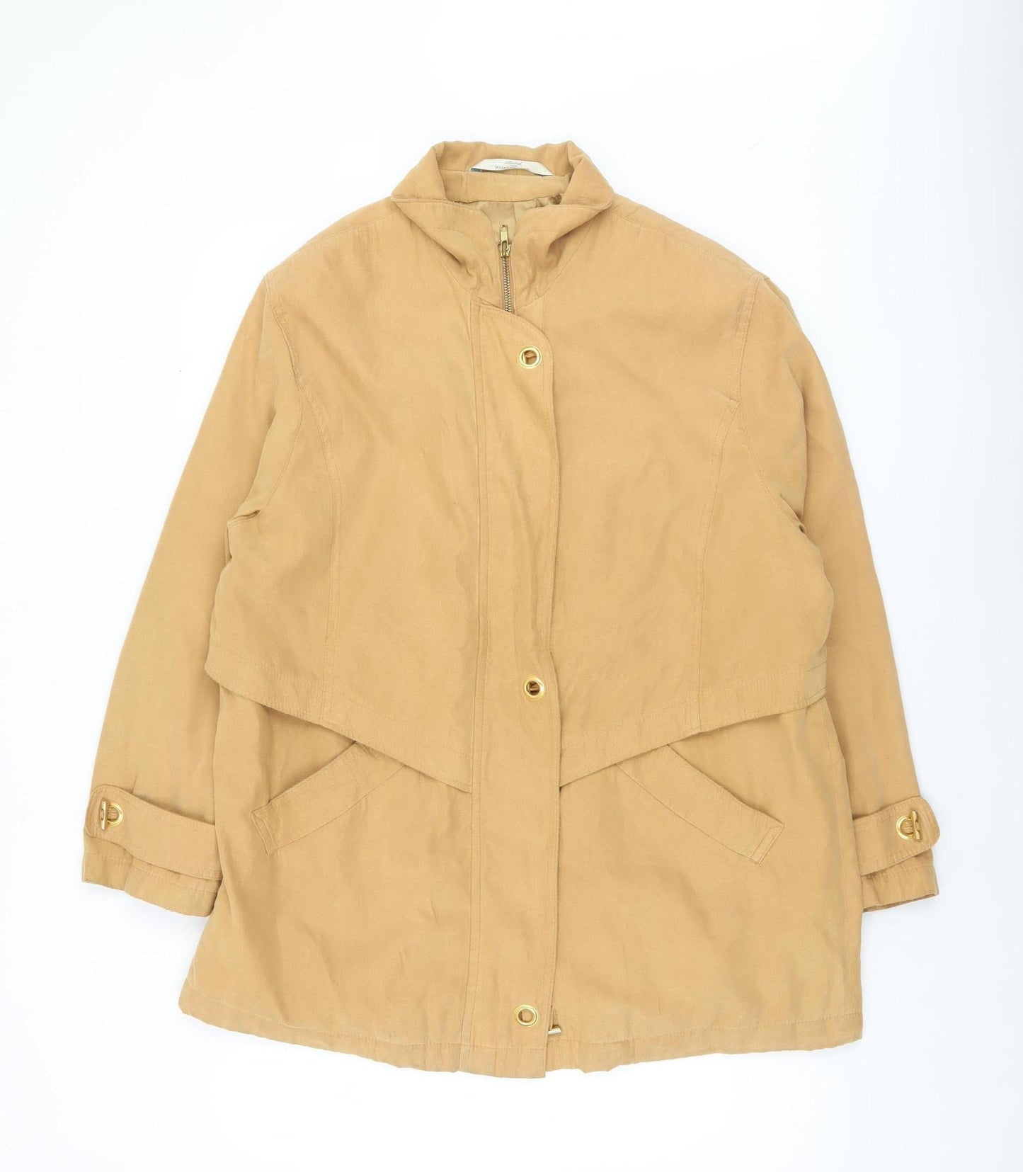 Marks and Spencer Women Beige Petite Size 18 Classic Mid-Length Coat