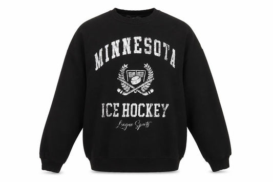 Primark Men's Black Minnesota Ice Hockey Graphic Sweatshirt XS