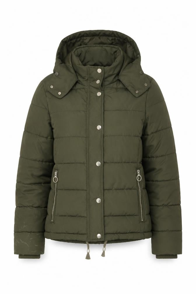 Topshop Women Green Size 14 Hooded Puffer Jacket Winter Coat