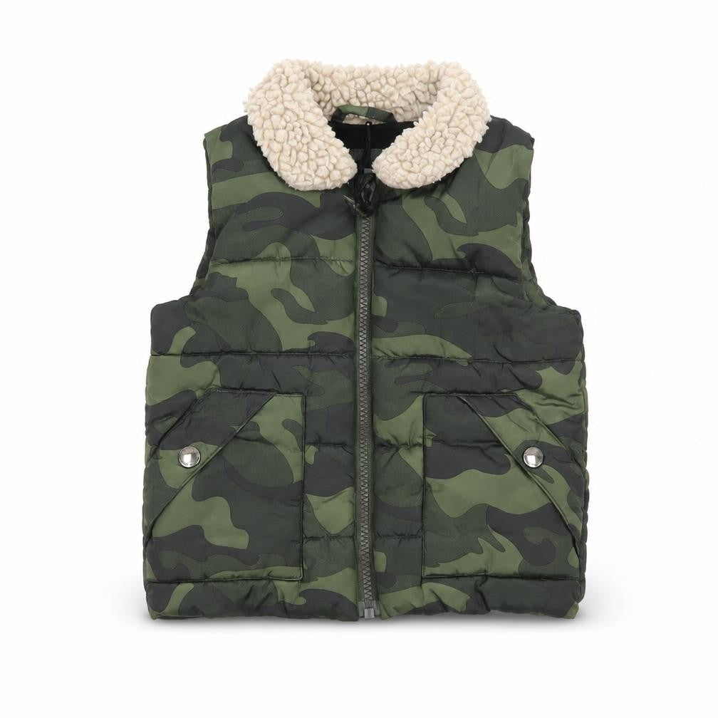 Next Unisex Baby Green Camouflage Puffer Waistcoat 12-18 Months