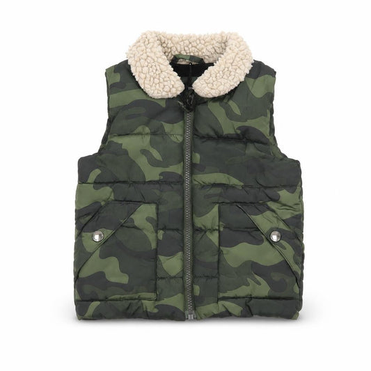Next Unisex Baby Green Camouflage Puffer Waistcoat 12-18 Months