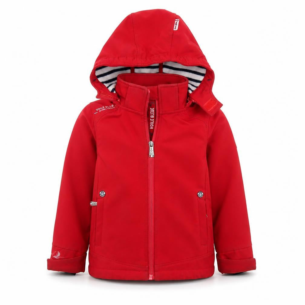 Voile Bleue Boys Red Hooded Soft Shell Jacket 6 Years Windproof Lined