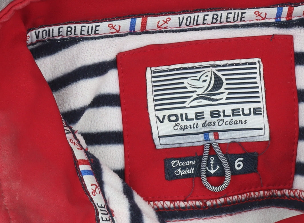 Voile Bleue Boys Red Hooded Soft Shell Jacket 6 Years Windproof Lined