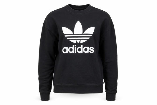 Adidas Women Black Crew Neck Pullover Sweatshirt Size 8