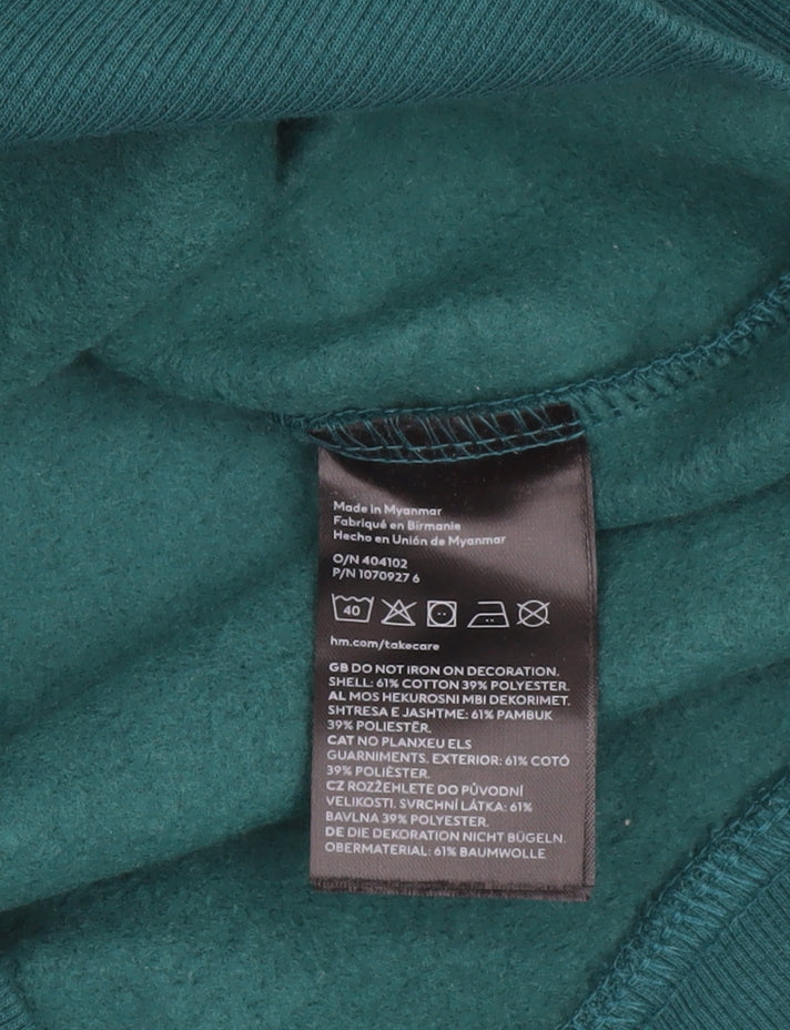 H&M Men's Green Relaxed Fit Pullover Sweatshirt Size S