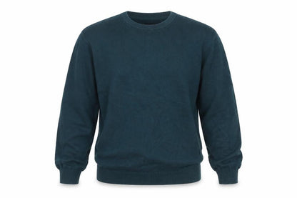 Front view of Dunnes Men’s Green Cotton Crew Neck Jumper, size L
