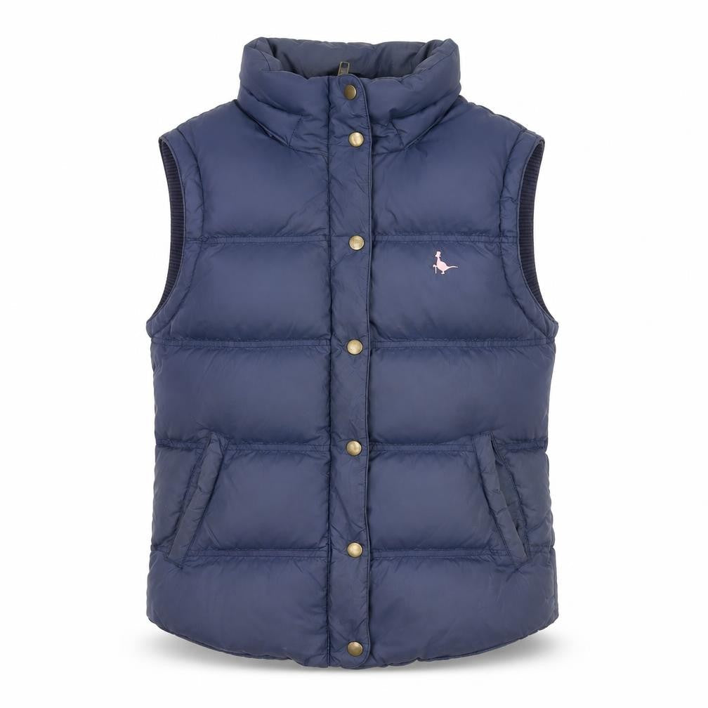 Jack Wills Women's Blue Puffer Waistcoat Size 10 Down Filled