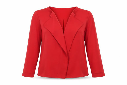 Vesper Womens Red Wrap Blouse Size 10 Long Sleeve Top
