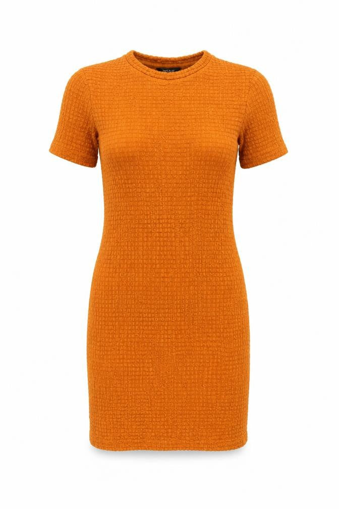 River Island Women’s Orange Short Sleeve Bodycon Dress Size 8