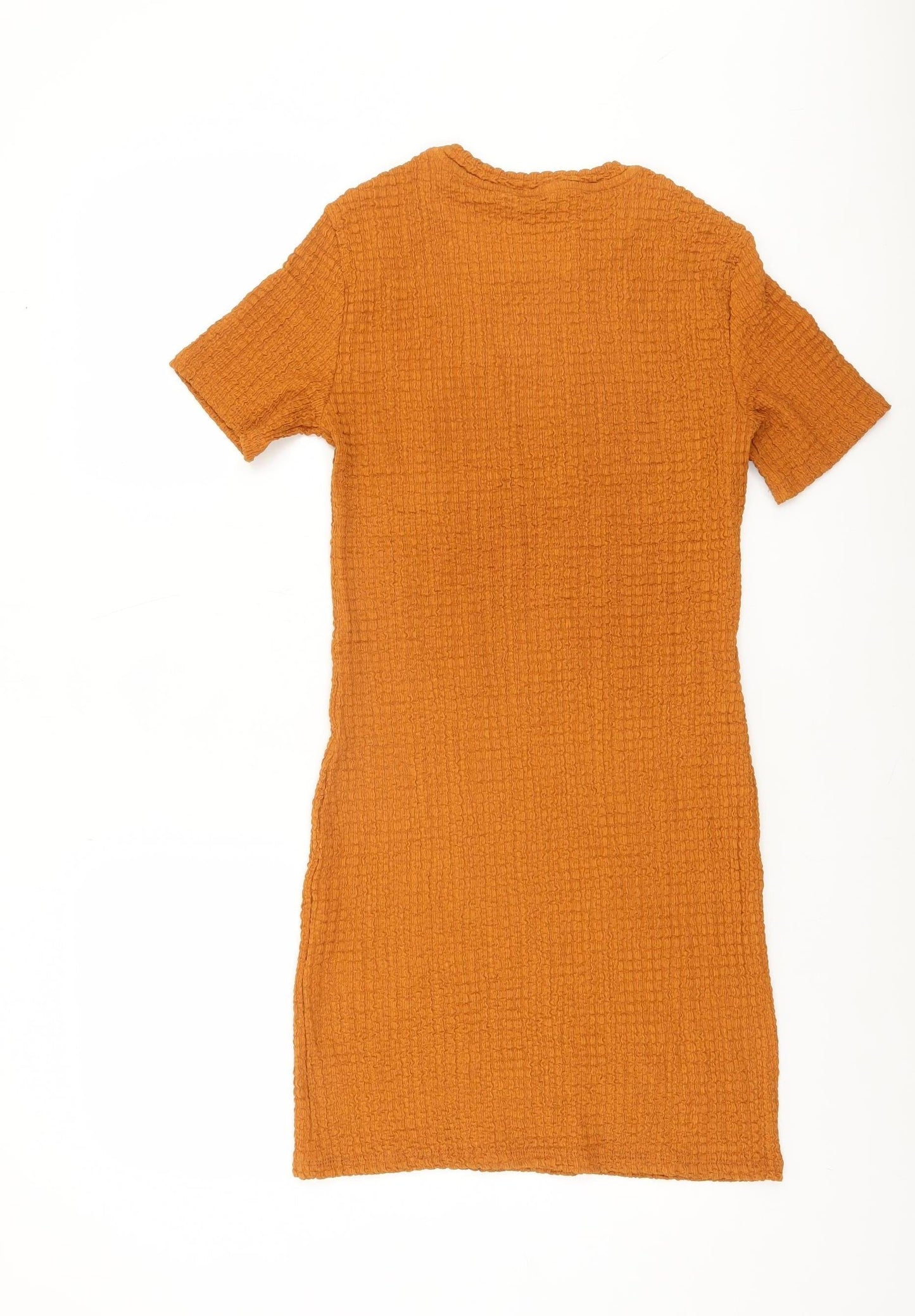 River Island Women’s Orange Short Sleeve Bodycon Dress Size 8