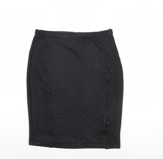 Savida Women’s Black Knee Length Pencil Skirt Size S Stretch Knit