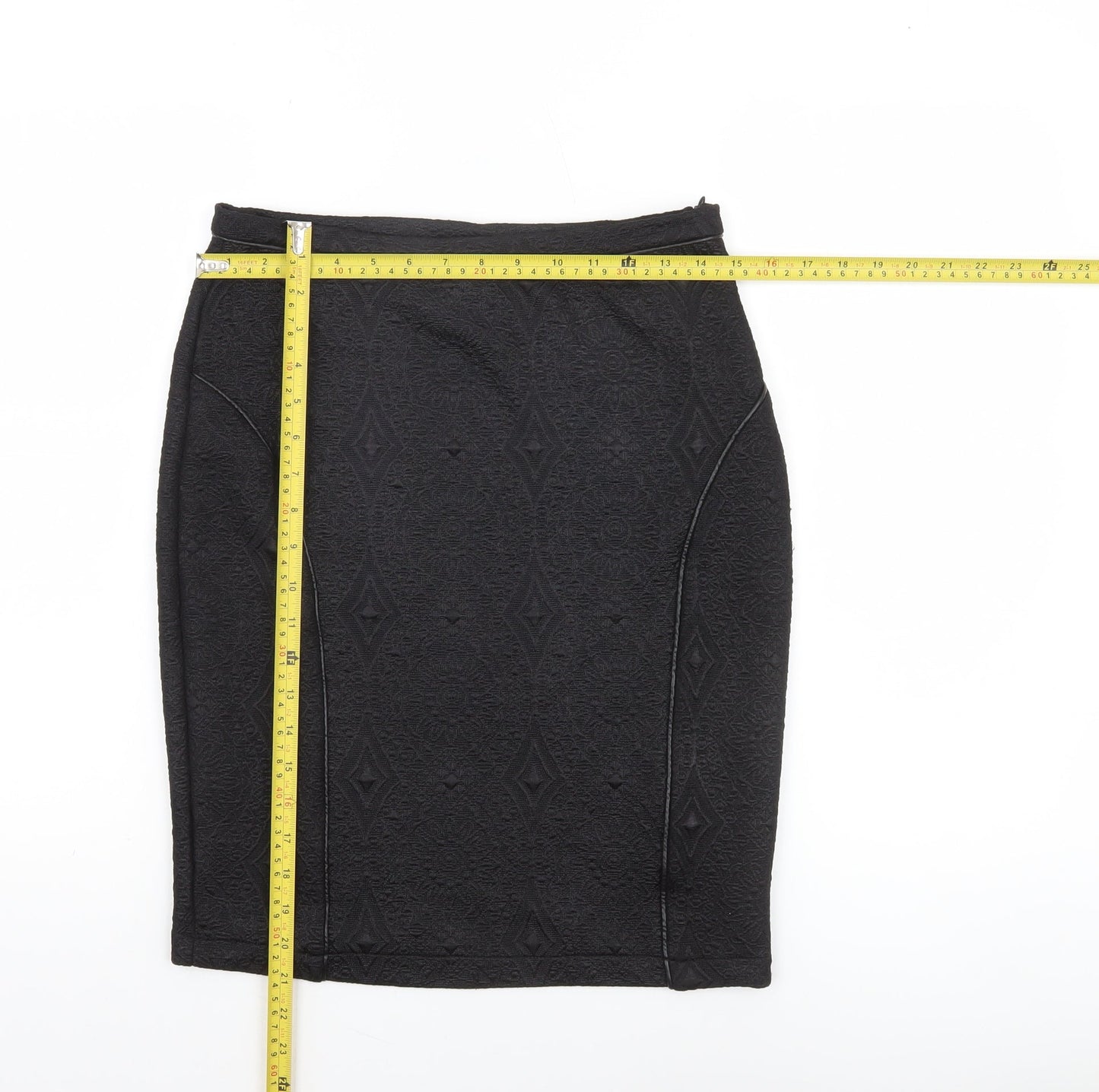 Savida Women’s Black Knee Length Pencil Skirt Size S Stretch Knit
