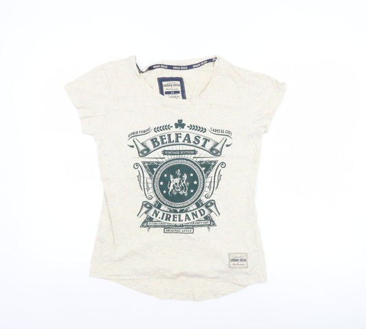 Urban Irish Women's Beige Graphic Belfast T-Shirt Size 14