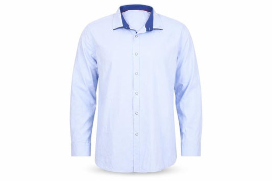 Advise Men’s Blue 2XL Tailored Long Sleeve Cotton Blend Button-Up Shirt
