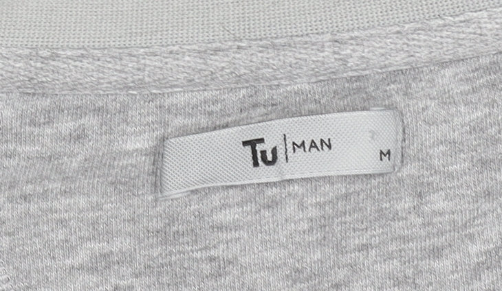 Tu Men Grey Striped Full Zip Cotton Blend Jacket Size M