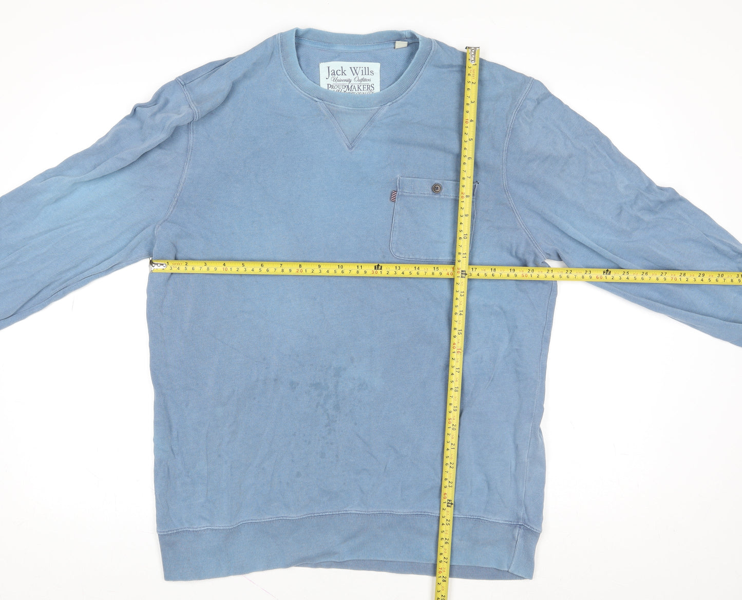 Jack Wills Men's Blue XL Pullover Cotton Sweatshirt Crew Neck
