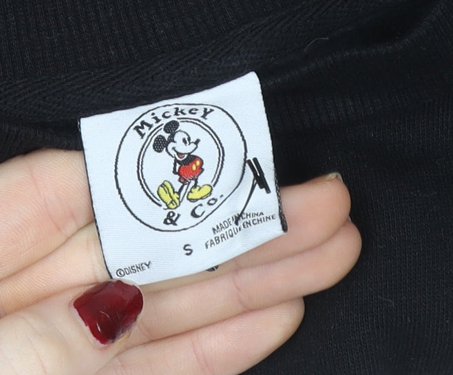 Disney Womens Black Mickey & Co. Crew Neck Pullover Sweatshirt Size S