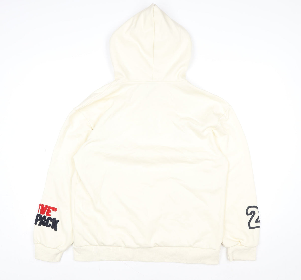 Yuxing Womens Ivory L Fleece Hooded Track Jacket Full Zip