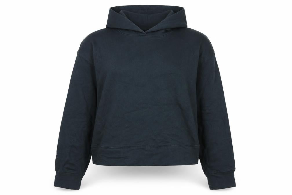 Old Navy Women Black Pullover Hoodie L Relaxed Fit Cotton Blend