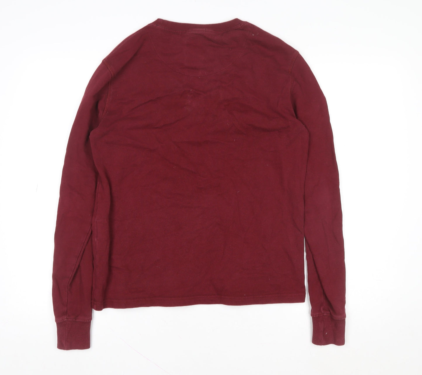 Superdry Men's Red Varsity Long Sleeve Cotton T-Shirt Size S
