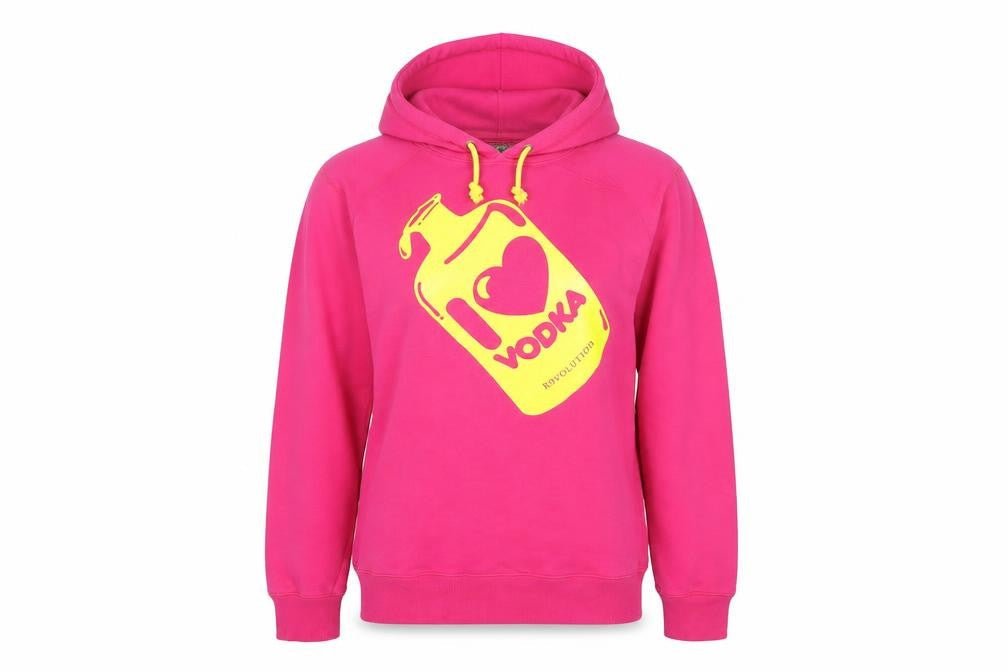 Revolution Women Pink Pullover Hoodie L Graphic Print Vodka Design