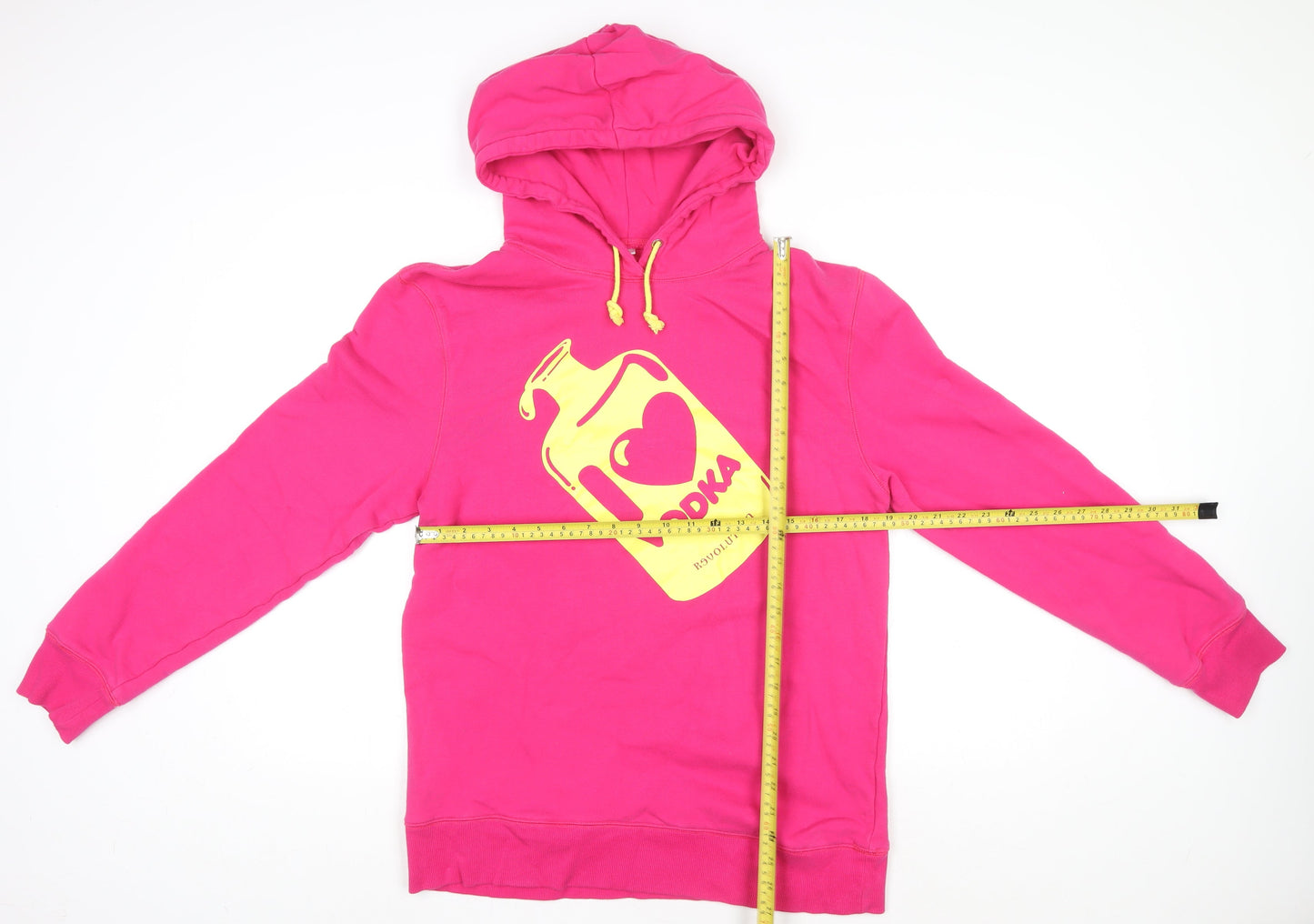 Revolution Women Pink Pullover Hoodie L Graphic Print Vodka Design