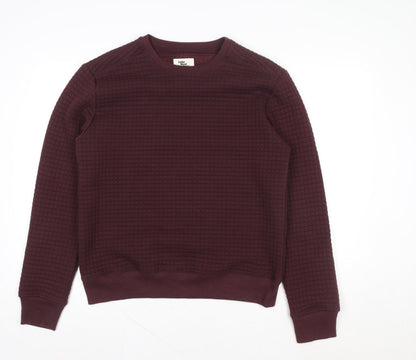 Cedarwood State Women's Red Waffle-Knit Pullover Jumper Size M