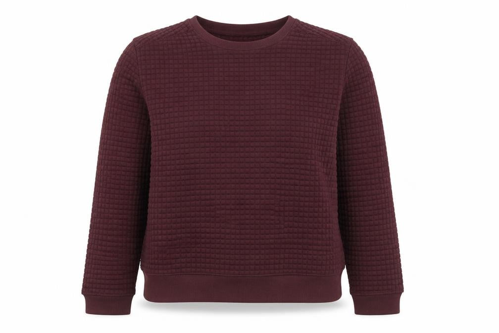 Cedarwood State Women's Red Waffle-Knit Pullover Jumper Size M
