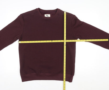 Cedarwood State Women's Red Waffle-Knit Pullover Jumper Size M