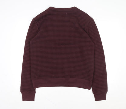 Cedarwood State Women's Red Waffle-Knit Pullover Jumper Size M