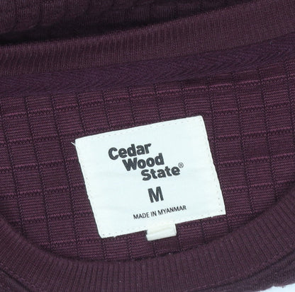 Cedarwood State Women's Red Waffle-Knit Pullover Jumper Size M