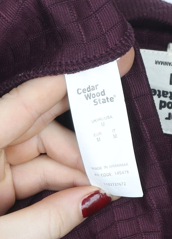 Cedar Wood State Women's Red Waffle-Knit Pullover Jumper Size M
