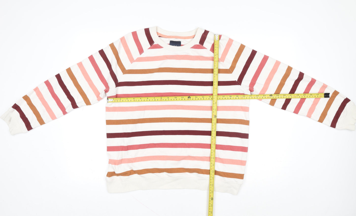 Crew Clothing Company Womens Multi Stripe Cotton Sweatshirt Size 14