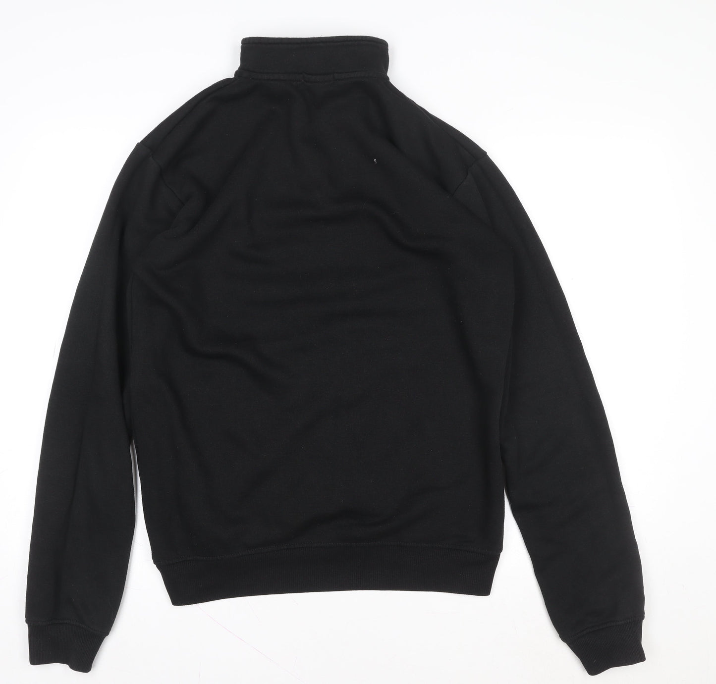 boohooMAN Men’s Black 1/4 Zip Embroidered Sweatshirt Size M