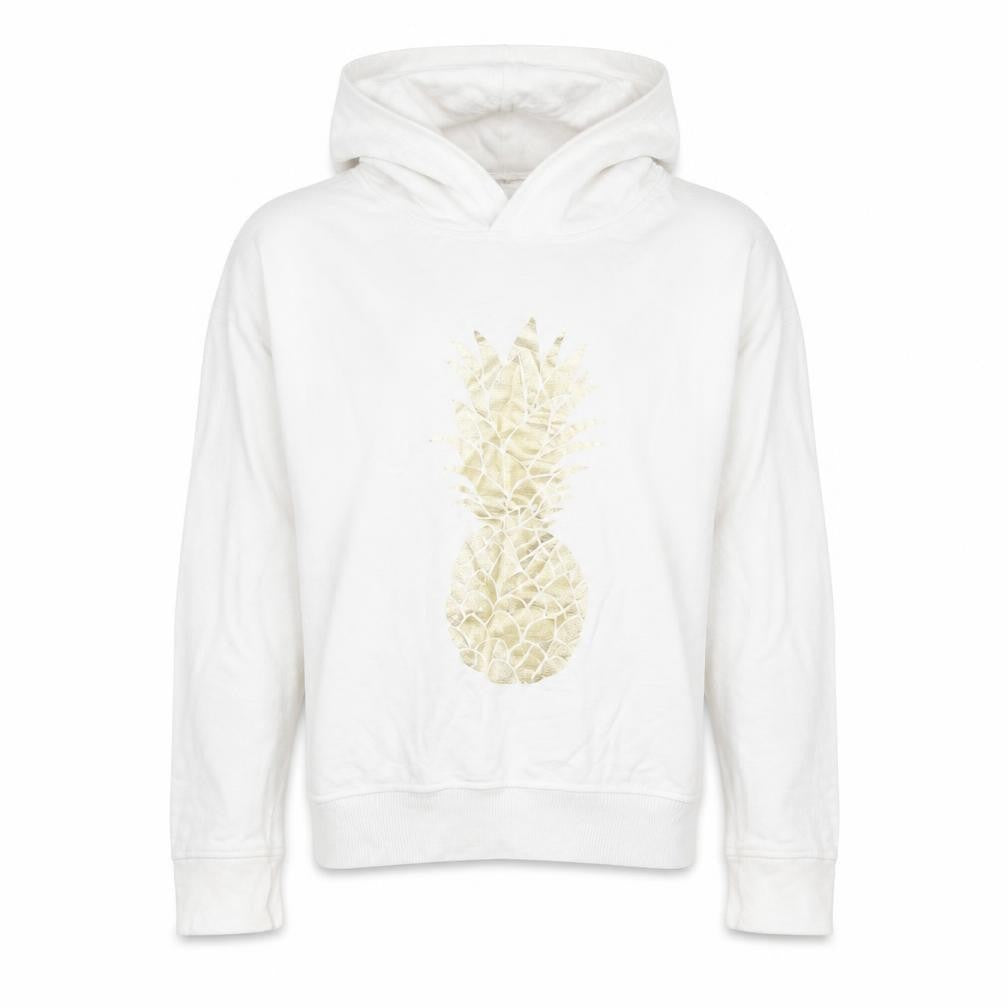 Next Girls White 11 Years Pineapple Print Cotton Pullover Hoodie