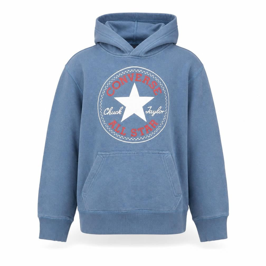 Converse Boys Blue Pullover Hoodie 10-12 Years Graphic Print Cotton Blend
